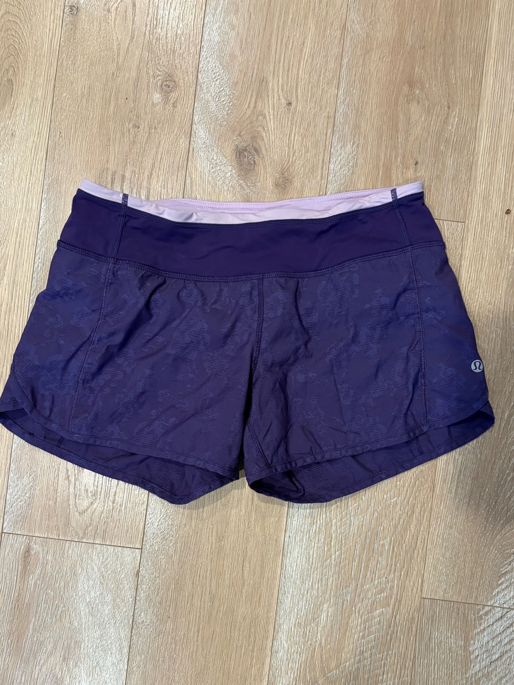 lululemon athletica Purple Athletic Shorts with Light Pink Waistband